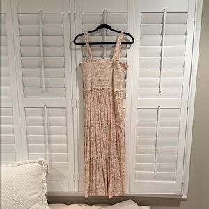 Blu Pepper Floral Maxi Dress - Cream and Pink